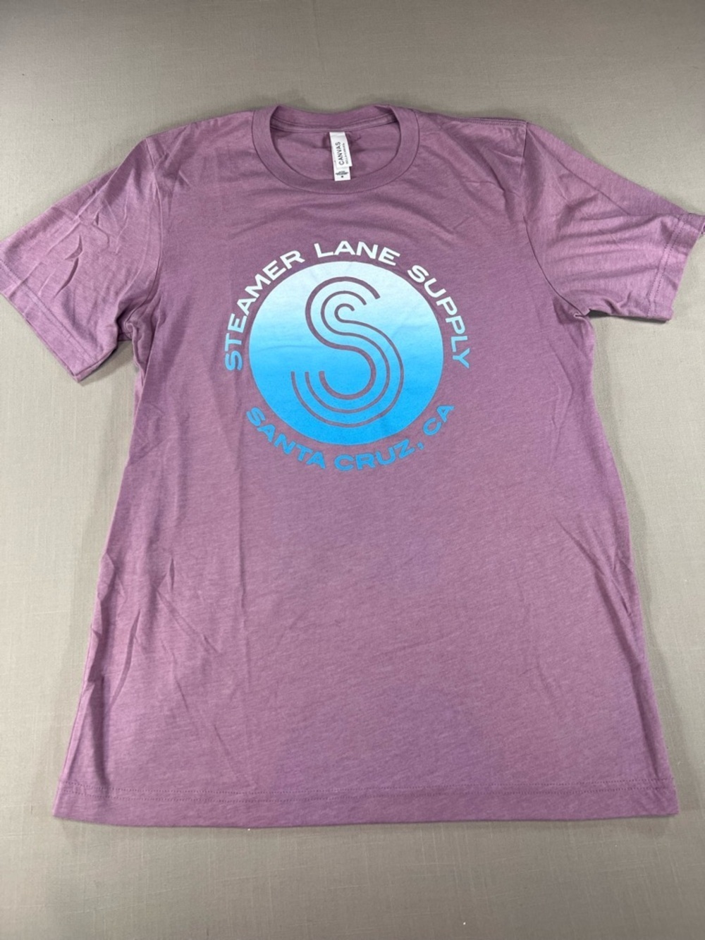 Steamer Lane Supply Santa Cruz CA Women’s M Mauve Graphic Tee Bella Canvas Surf
